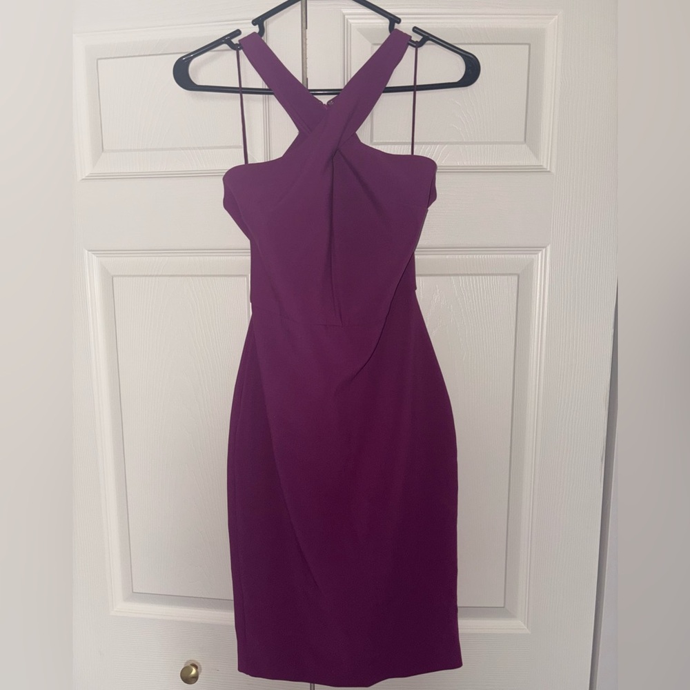 Purple Sleeveless Halter Sundress for Cocktail